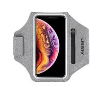 Brassard de Sports avec Earphone Poche Zippée pour iPhone 14 13 12 11 Pro/X/XR/XS/8/7/6, Samsung Galaxy A51s/A30s/S10/S10+, Jusqu'à 6.9", Brassard de Téléphone pour Jogging Cyclisme Randonnée