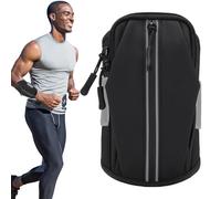 Brassard De Téléphone De Sport Pour Course À Pied - Manchon Élastique Étanche Pour Téléphones Jusqu'à 6,8" | Bracelet D'entraînement Multifonctionnel Avec Poche Pour Clés Et Portefeuille, Équipement D
