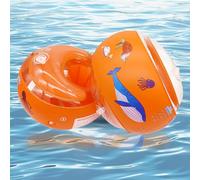 Brassard Enfant,Brassard Enfant 2 3 4 5 6 Ans,Bio-TPU Brassard Bebe avec 3 Airbags Indépendants,Brassard Piscine pour Les Enfants de 2 à 6 Ans Pesant 10 à 30KG(Orange-Poisson)