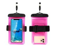 Brassard étanche pour téléphone portable pour natation, surf, plage (009 rose rouge)