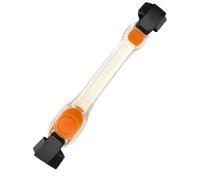 Brassard LED pour courir - Bracelets - Voyants d'avertissement de la lumière réfléchissante et clignotante pour la nuit ou le camping, 2nd Generation Silicone Armband-White, Voir description