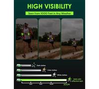 Brassard LED rechargeable pour la course nocturne, équipement de course réfléchissant haute visibilité, 5 couleurs et 3 modes d'éclairage pour