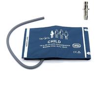Brassard PNI universel avec connecteur BP12 pour enfant, brassard de remplacement en PU à tube unique réutilisable de 18 à 26 cm avec airbag intérieur pour tensiomètre