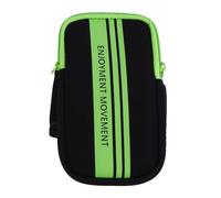 Brassard pour Téléphone Portable Étanche en Tissu Oxford Vert | Découpes pour Écouteurs, Utilisation sans Mains, pour Yoga et Marche, Pochette Mobile Pratique