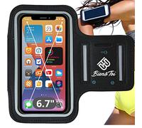 Brassard Smartphone TailleXL/iPhone14,13,12,11pro/ProMax/11/XR/6SPlus,XsMax SamsungS23,S22,S21,S20/S20FE/A52/A72/S21/NOTE20/S8 étui de Sport pour téléphone Portable jusqu'à 6.7" Noir 6,7" XL