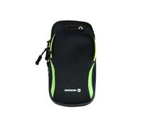 Swissten Brassard sport avec 2 pochettes zippées néoprène anti-transpirant Noir Vert citron G