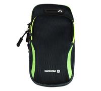 Brassard Sport avec 2 Pochette Zippées Néoprène Anti-transpirant Noir Swissten
