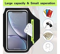 Brassard Sport Iphone 13, 1 Pièce Noire, Avec Poche Zippée Pour Airpods Et Clés, Résistant À L'eau, Compatible Smartphones Jusqu'à 6,8"", Pour Running Et Fitness