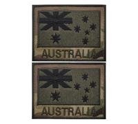 Brassard tactique avec drapeau de l'Australie pour sac à dos, casque et uniforme - Broderie durable de style militaire, équipement d'extérieur, accessoires tactiques, design bord bleu