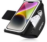 Brassard Telephone Sport Avec Fixations Élastiques Pliables, Porte Telephone Course A Pied Pour Sport, Brassard Running Pour Iphone 16 Pro Max Galaxy S25 Ultra (Noir + Noir)[CAR784033]