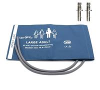 Brassard universel de tension artérielle avec double tubes (Blue PU/Dual Tubes/ BP12 Connectors, Large Adult)