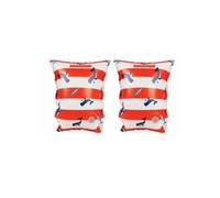 Brassards piscine enfant 0-2 ans - Rayé Blanc/Rouge Baleine