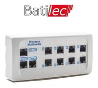 Brasseur multimédia - BATILEC - 8 RJ45 - Filtre maître intégré - Montage sur rail DIN