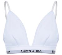 BrassiÃšre bretelles bande logo femme Sixth June Blanc M