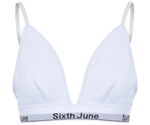 BrassiÃšre bretelles bande logo femme Sixth June Blanc M