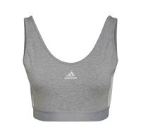 Adidas Top court femme Essentials 3-Stripes, bonnets amovibles, gris chiné/blanc L