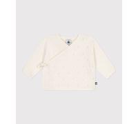 Brassière bébé cache-caur ajourée en tricot laine et coton Petit Bateau - blanc - Taille 6 mois 6M blanc