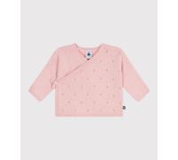 Brassière bébé cache-caur ajourée en tricot laine et coton Petit Bateau - rose - Taille naissance NAI rose clair