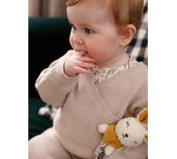 VERTBAUDET Brassière bébé Naissance Tricot Point Mousse Coton et Laine Beige chiné Naissance(50CM)