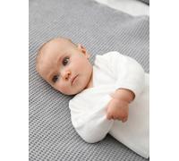 VERTBAUDET Brassière bébé Naissance Tricot Point Mousse Coton et Laine Blanc Prema(45CM)