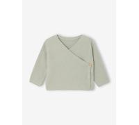 Brassière bébé naissance tricot point mousse coton et laine vert sauge 1M(54CM)