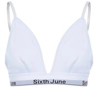 Brassière bretelles bande logo femme Sixth June Blanc S