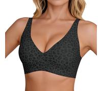Brassiere Coton Femme - Soutiens-gorge sans armatures à imprimé léopard luxueux pour confort quotidien et maintien optimal de conception respirante des bonnets soie glacée améliore maintien tout long
