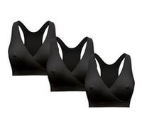 Brassière d’Allaitement Noire Sans Coutures - Taille S - Lot de 3 - Confort KEEP COOL pour la Nuit - Soutien Doux pour Maman Allaitante Noir
