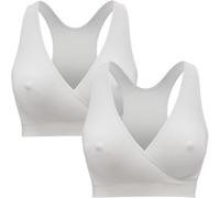Brassière d'allaitement KEEP COOL - Lot de 2 - Blanc - Taille L - Confort pour la Nuit - Soutien Doux pour Maman Allaitante Blanc