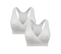 Brassière d'allaitement KEEP COOL - Lot de 2 - Blanc - Taille S - Confort pour la Nuit - Soutien Doux pour Maman Allaitante