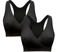 Brassière d'allaitement KEEP COOL - Lot de 2 - Noir - Taille M - Confort pour la Nuit - Soutien Doux pour Maman Allaitante Noir