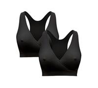 Brassière d'Allaitement Noire Sans Coutures - Taille L - Lot de 2 - Confort KEEP COOL pour la Nuit - Soutien Doux pour Maman Allaitante