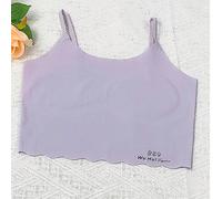 Brassière de sport décontractée pour filles, sans fil, respirante, anti-glisse et anti-fuite, convenant aux préadolescentes en développement/adolescentes, débardeur d'été 8Y,10Y,12YLettres,UnicoloreÉt