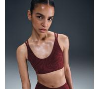 Brassière de sport imprimée et rembourrée à maintien léger Nike Zenvy pour femme Burgundy Crush/Dark Team Red/Cool Grey L