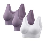 Brassière de sport - Marque inconnue - Grande taille - Sans armatures - Violet2 et blanc1 XH388 XL