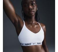 Brassière de sport réglable rembourrée à maintien léger Nike Indy pour femme Blanc/Noir XXS