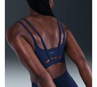 Brassière de sport rembourrée à maintien léger Nike Zenvy Strappy pour femme Midnight Navy/Blanc XXL
