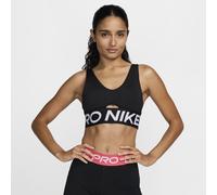 Brassière de sport rembourrée à maintien normal Nike Pro Indy Plunge pour femme Noir/Blanc/Blanc XS