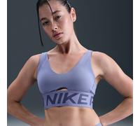 Brassière de sport rembourrée à maintien normal Nike Pro Indy Plunge pour femme World Indigo/Sanded Purple/Blanc XXL