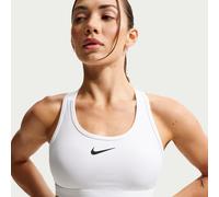 Brassière de sport rembourrée Nike Swoosh à maintien normal pour femme Blanc/Stone Mauve/Noir S