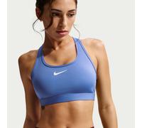 Brassière de sport rembourrée Nike Swoosh à maintien normal pour femme Sapphire/Blanc XL