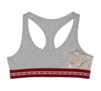 DIM Brassière Fille Sport Maintien Parfait et Confort x1, Gris Chiné Bordeaux, 16 ans