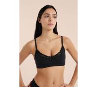 Brassière en microfibre et dentelle - Pure Soft Lace - XS - Noir - Femme - Etam