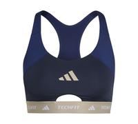 adidas Femme Techfit Workout Color Block Medium Support Bra, Dark Blue/Legend Ink, S