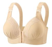 Brassiere Femme avec Bonnet Complet Fermeture Devant Sport Maintien Extreme Soutien Gorge Grande Taille sans Armature Confort Seamless pour Yoga Course Fitness