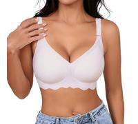 Brassiere Femme Brassière Femme Soutien Gorge Blanc Forte Poitrine Maintien sans Armature Coton Grande Taille Sport Fort Allaitement Soutiens De Training Coques avec 4XL Running Cache Tetons Rouge