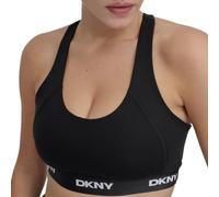 Dkny Logo Elastic Scoop Sports Bra Noir M Femme