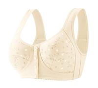 BrassièRe Femme Grande Taille, Soutien Gorge Fermeture Devant sans Armature Push Up sous-VêTements Imprimé Bralette Sexy Bretelles Larges avec Boutons Casual Confortable Lingerie pour Quotidien
