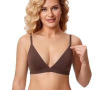Brassière Femme Quotidien, Lightweight Padded Triangle Cup Wireless Bra with Comfortable U Back Design for Everyday Wear Breathable Soft Blend Seamless Support Undershirts