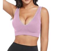 Brassiere Femme sans Armature Brassiere Sport Coque Soutien Gorge Invisible Push Up Brassière Dentelle Coton Bralette Maintien Fort Allaitement avec Noir Anti Choc Grande Taille XXL Running De Blanc